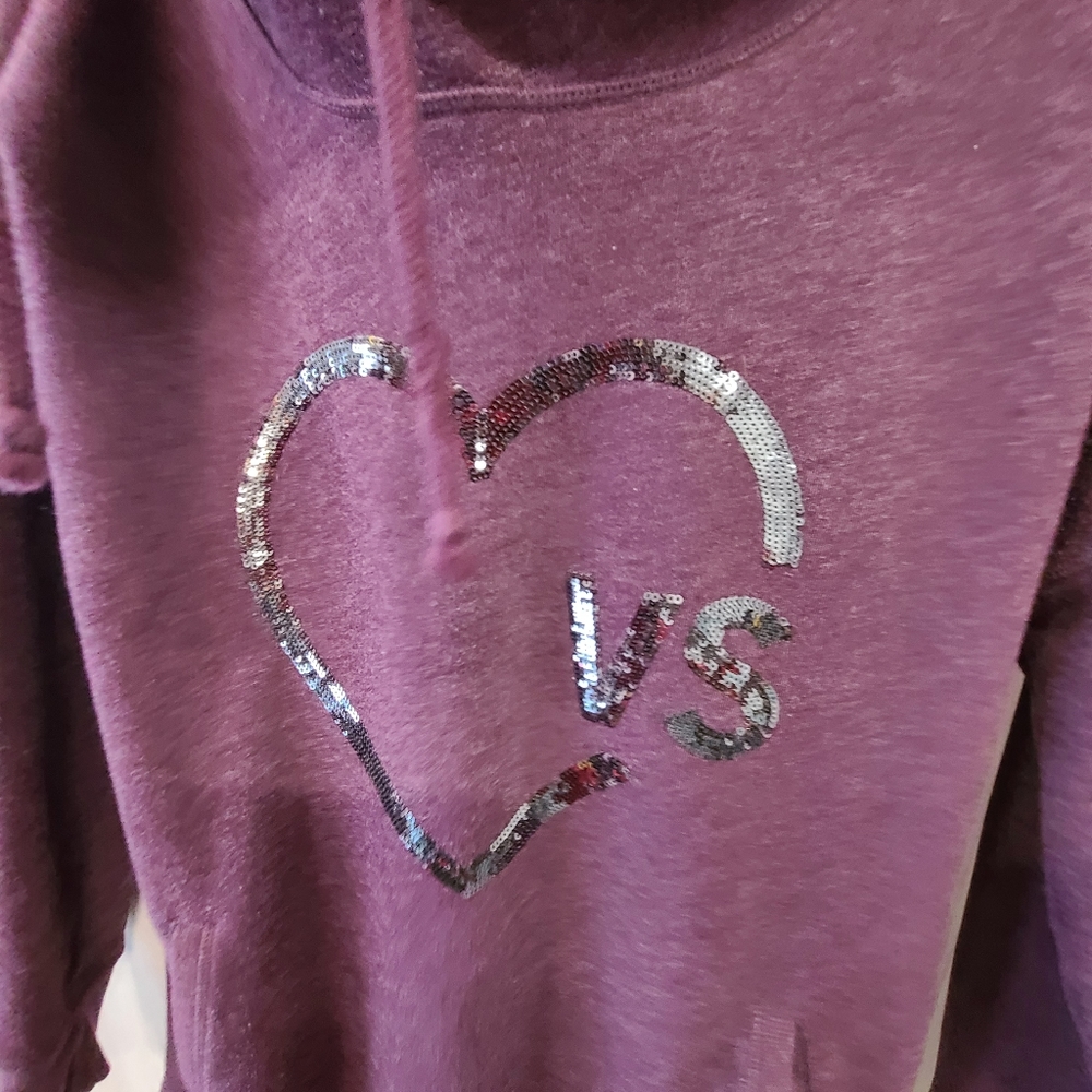 Victorias Secret purple‎ sequined hoodie small - Picture 4 of 9